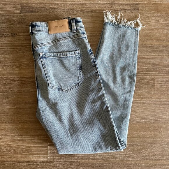 High Rise Skinny Jeans Womens Size 6 Light Wash Distressed Knee - Picture 1 of 8